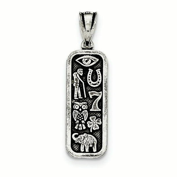 Solid 925 Sterling Silver Antiqued-Style Mini Good Luck Icons Pendant 